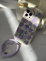 قاب موبایل آیفون گل لاله بنفش محافظ لنز طرح دار + حلقه ست ( 3011 ) - Image 12