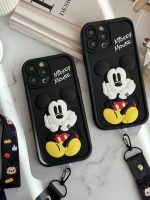 قاب موبایل آیفون میکی برجسته سولید مشکی بدون بند - Image 7