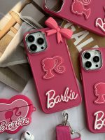 قاب موبایل آیفون باربی پاپیونی صورتی + بند بلند - Image 9