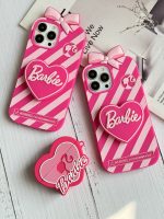 قاب موبایل آیفون باربی آبنباتی پاپیون دار پاپسوکت قلبی - Image 3