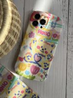 قاب موبایل آیفون خرس نقاشی آبرنگی پایه استند دار - Image 11