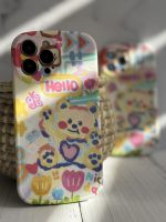 قاب موبایل آیفون خرس نقاشی آبرنگی پایه استند دار - Image 16