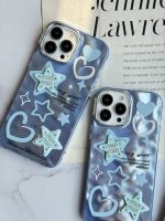 قاب موبایل آیفون ستاره آبی برجسته نگین دار - Image 15