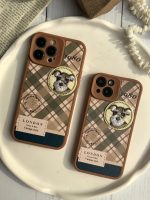 قاب موبایل آیفون باربری وینتیج استایل سگ قهوه ای محافظ لنزدار - Image 8