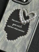 قاب موبایل آیفون قلب رمانتیک آیینه ای نگین دار + بندست - Image 2