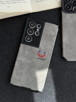 قاب موبایل سامسونگ چرم و جیر طوسی اسمایل محافظ لنزدار - Image 30