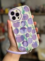 قاب موبایل آیفون گل لاله بنفش محافظ لنز طرح دار + حلقه ست ( 3011 ) - Image 8