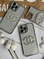 قاب موبایل آیفون شنل نگین دار برجسته براق نقره ای - Image 21