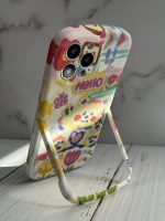 قاب موبایل آیفون خرس نقاشی آبرنگی پایه استند دار - Image 12