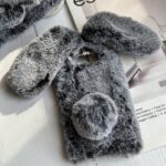 قاب موبایل آیفون طرح خرگوش پشمالو گوش دار