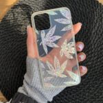 قاب موبایل آیفون برگ نقره ای فلزی