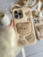 قاب موبایل آیفون خرس نیوفیس پاپسوکت برجسته - Image 15