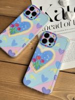 قاب موبایل آیفون نقاشی کودک درون قلبی آبی بنفش محافظ لنزدار ( 3005 ) - Image 14