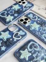 قاب موبایل آیفون ستاره آبی برجسته نگین دار - Image 5