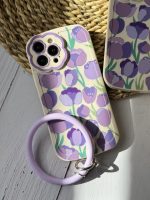 قاب موبایل آیفون گل لاله بنفش محافظ لنز طرح دار + حلقه ست ( 3011 ) - Image 20