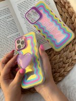 قاب موبایل آیفون هپی لایف هفت رنگ + پاپسوکت قلبی بنفش - Image 22