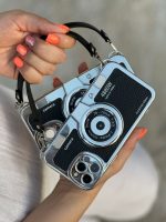 قاب موبایل آیفون دوربین آنالوگ کلاسیک محافظ لنزدار + بند بلند - Image 12