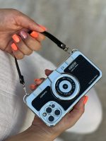 قاب موبایل آیفون دوربین آنالوگ کلاسیک محافظ لنزدار + بند بلند - Image 14