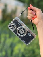 قاب موبایل آیفون دوربین آنالوگ کلاسیک محافظ لنزدار + بند بلند - Image 15