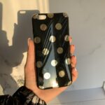 قاب موبایل آیفون خالخالی مشکی طلایی