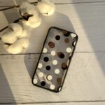 قاب موبایل آیفون خال خالی بی رنگ توپی ژله ای