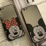 قاب موبایل آیفون میکی مینی پسر و دختر آیینه ای