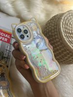 قاب موبایل آیفون خرس پو زرد آکواریومی مروارید دار گوش دار - Image 15