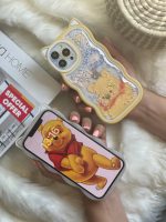 قاب موبایل آیفون خرس پو زرد آکواریومی مروارید دار گوش دار - Image 18