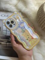 قاب موبایل آیفون خرس پو زرد آکواریومی مروارید دار گوش دار - Image 19