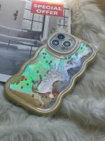 قاب موبایل آیفون خرس پو زرد آکواریومی مروارید دار گوش دار - Image 10