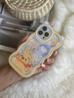 قاب موبایل آیفون خرس پو زرد آکواریومی مروارید دار گوش دار - Image 11