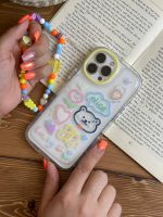 قاب موبایل آیفون خرس و پروانه نقاشی + بندست کوتاه - Image 25