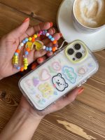 قاب موبایل آیفون خرس و پروانه نقاشی + بندست کوتاه - Image 28
