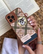 قاب موبایل آیفون باربری وینتیج استایل سگ قهوه ای محافظ لنزدار - Image 14