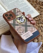 قاب موبایل آیفون باربری وینتیج استایل سگ قهوه ای محافظ لنزدار - Image 17