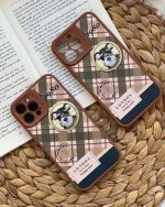 قاب موبایل آیفون باربری وینتیج استایل سگ قهوه ای محافظ لنزدار - Image 19