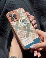 قاب موبایل آیفون باربری وینتیج استایل سگ قهوه ای محافظ لنزدار - Image 21