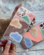 قاب موبایل آیفون ابرهای رنگی رنگی محافظ لنزدار - Image 4