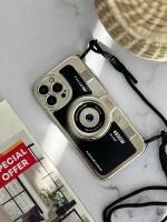 قاب موبایل آیفون دوربین آنالوگ کلاسیک محافظ لنزدار + بند بلند - Image 6