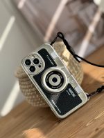 قاب موبایل آیفون دوربین آنالوگ کلاسیک محافظ لنزدار + بند بلند - Image 9