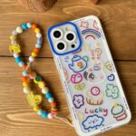 قاب موبایل آیفون لاکی پاستیلی پشت بیرنگ + بدون بند