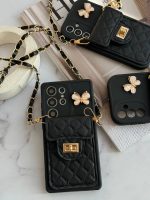 قاب موبایل سامسونگ مشکی بند زنجیری بلند بالشتی پروانه ای جاکارتی دار - Image 8