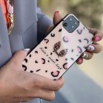 قاب موبایل شیائومی پلنگ صورتی خرگوشی پشت گلس + بند ست