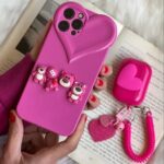 قاب موبایل آیفون لوتسو هوگین خرس یوگی صورتی قلب دار محافظ لنزدار