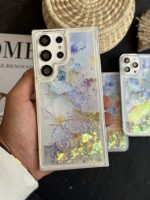 قاب موبایل ( آیفون - سامسونگ ) گل لوندر آکواریومی متحرک پولکی - Image 3