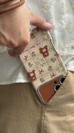 قاب موبایل آیفون خرس پاپیون استریپ + بندست کنفی ساده - Image 4