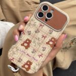 قاب موبایل آیفون خرس پاپیون استریپ + بندست کنفی ساده