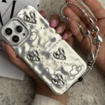 قاب موبایل آیفون قلب شاینی لاو + بندست