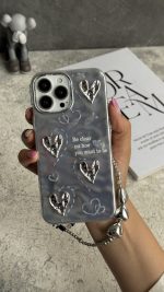 قاب موبایل آیفون قلب شاینی لاو + بندست - Image 2