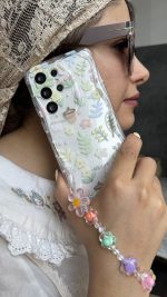 قاب موبایل ( آیفون - سامسونگ ) گل سرخس بلوط + بندست بابونه - Image 2